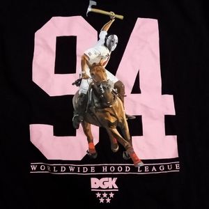 Y2K DGK Worldwide Hood League Rugby Graphic T Shirt Adult M 